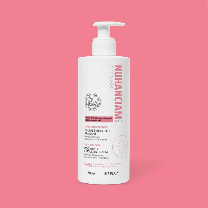 Baume-emollient-apaisant-Nuhanciam-Packshot-Franchise Nuhanciam – Baume Émollient Apaisant Pour Peaux à Tendance Atopique - 500ml