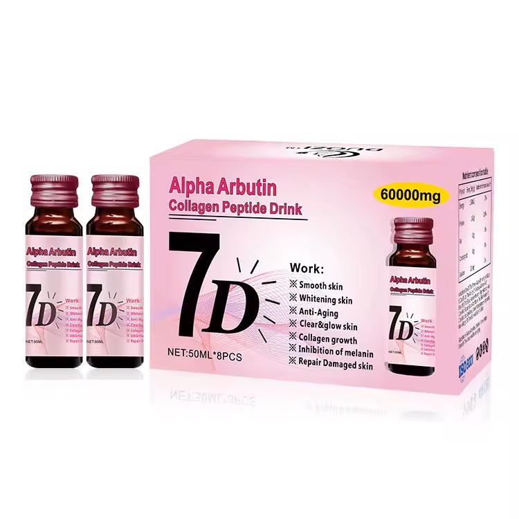 Boisson-Liquide-éclaircissante-7D-Haute-Valeur-Nutritionnelle Duozi - Chiselan - 7D - Alpha Arbutin Collagen Peptide à boire - 50ml X 6 flacons