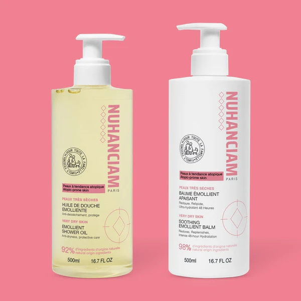 Nuhanciam – Duo Baume + Huile de Douche pour les Peaux à Tendance Atopique - 2 X 500ml Nuhanciam – Duo Baume + Huile de Douche pour les Peaux à Tendance Atopique - 2 X 500ml